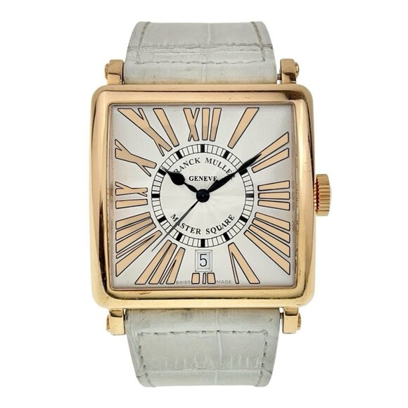 Franck Muller 18k Rose Gold Square Silver Dial 36mm Automatic Men's Watch 6000H - Picture 1 of 8